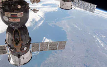 Progress 17 supply vehicle departs from the International Space Station